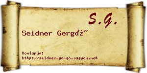 Seidner Gergő névjegykártya